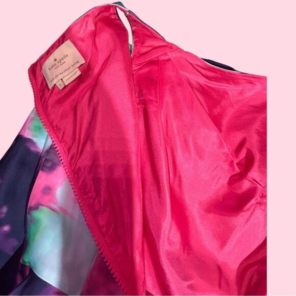 Kate Spade Designer Dress Size 2 Quiet Luxury Watercolor A Line Fit & Flare Flow - Picture 3 of 11